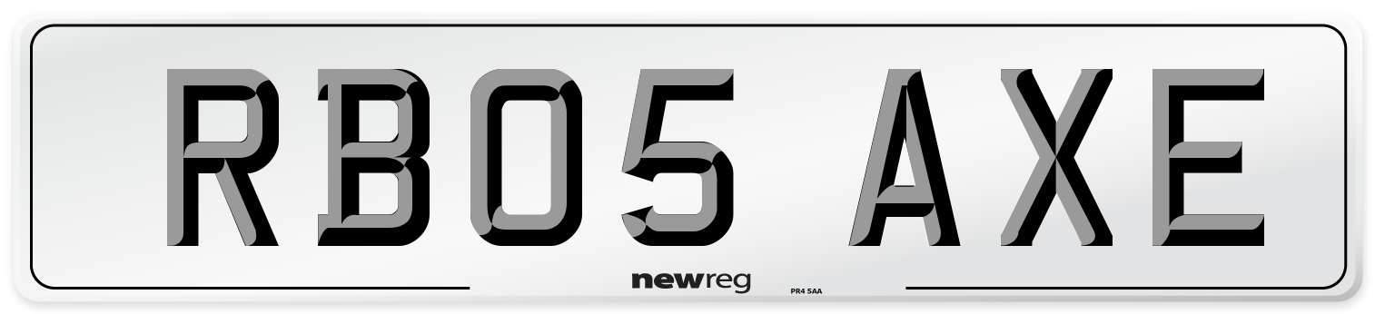RB05 AXE Number Plate from New Reg